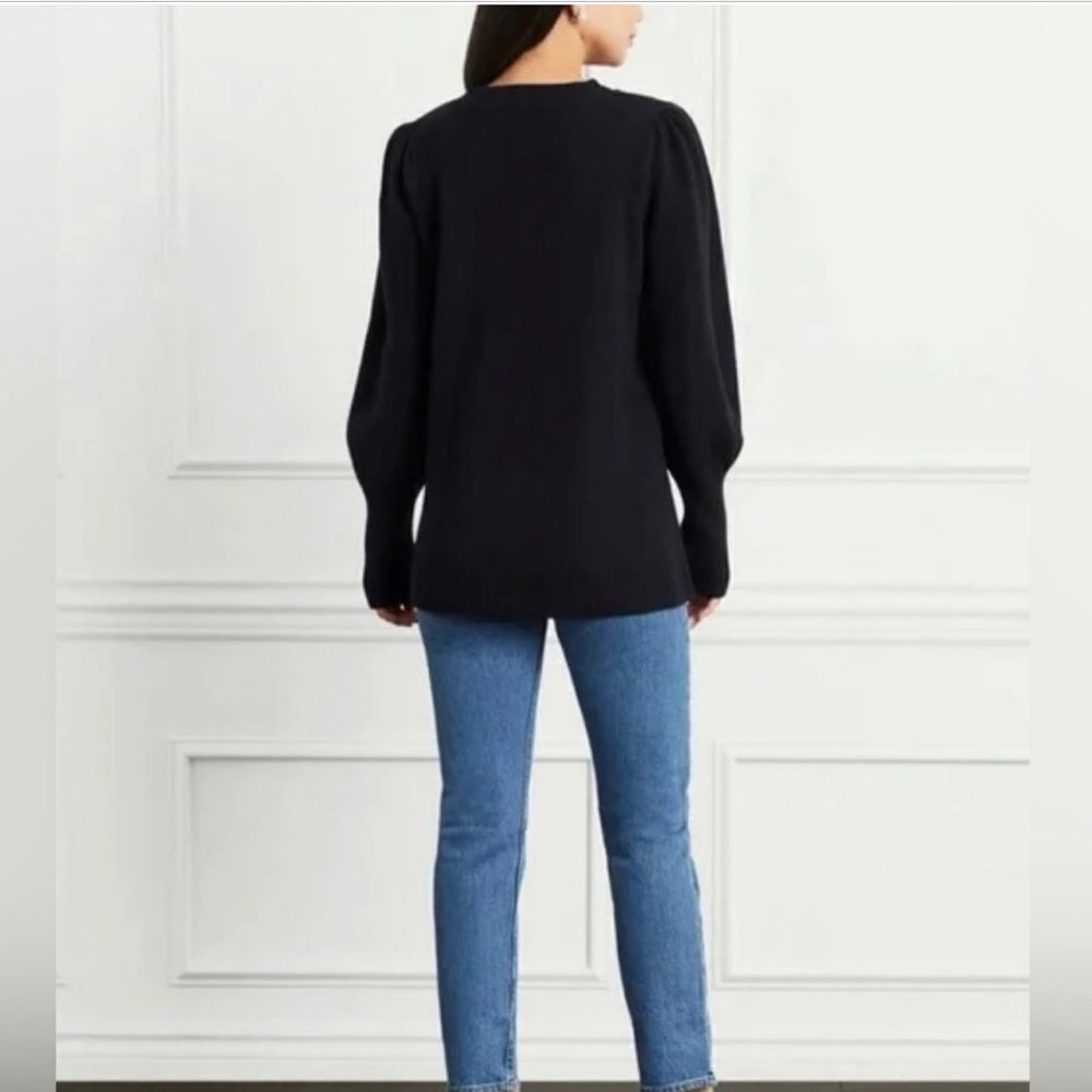 Hill House Sylvie Sweater Black 100% Merino Wool XS NWT Puff Sleeve - Picture 5 of 11